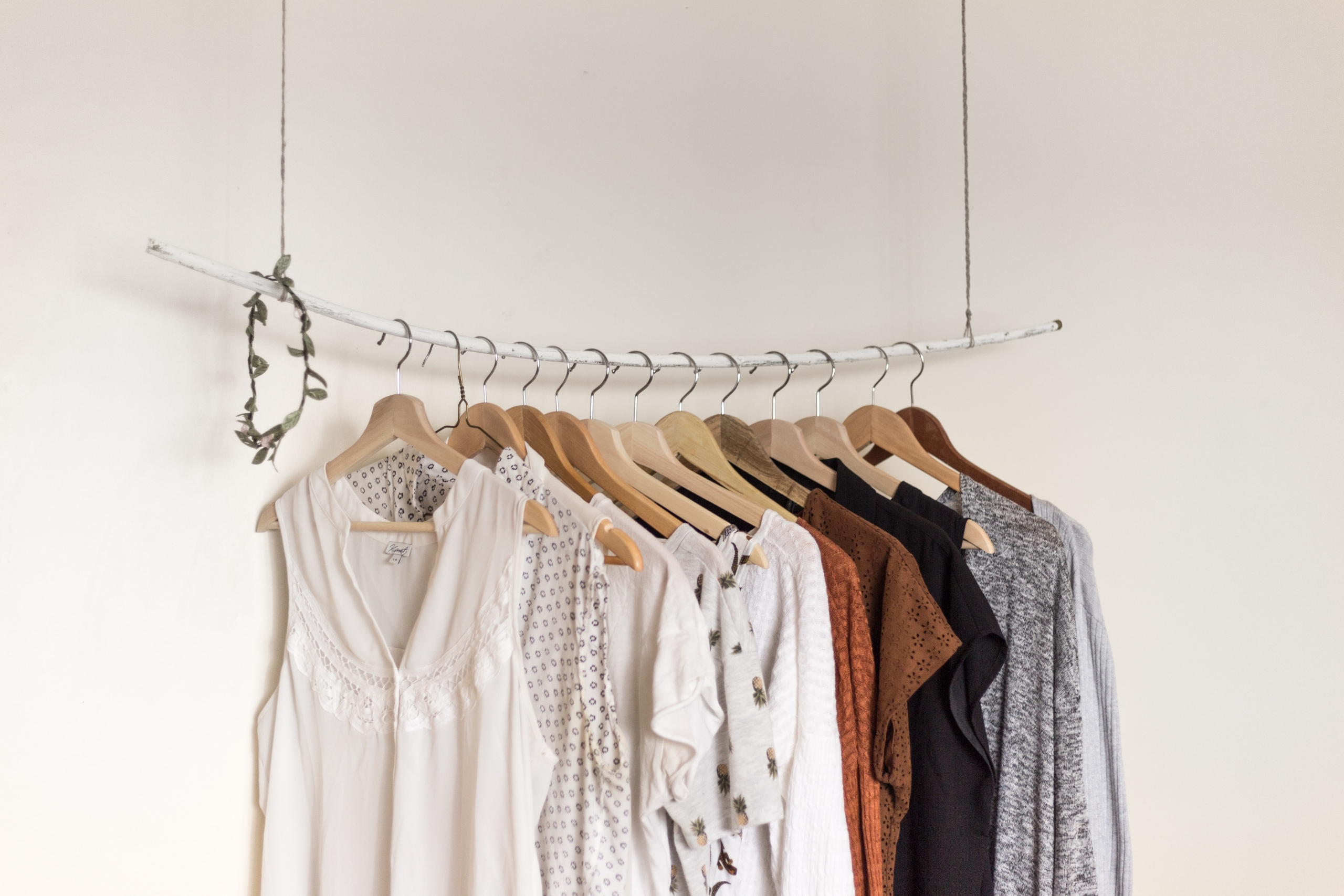 Basic clothes in women’s closet, or basic clothing